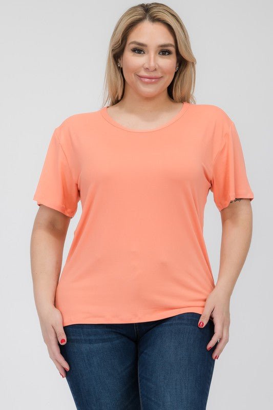 Plus Size Basic Short Sleeve T-shirt - JUST - JEN BOUTIQUE