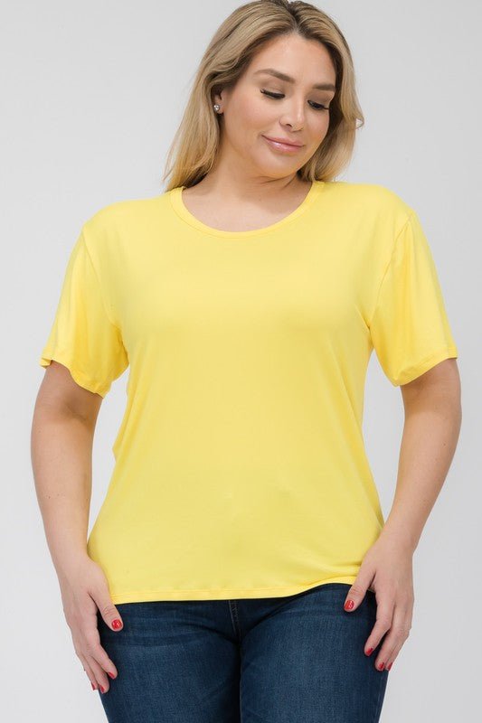 Plus Size Basic Short Sleeve T-shirt - JUST - JEN BOUTIQUE
