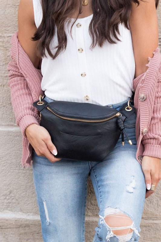 Luxe Convertible Sling Belt Bum Bag - JUST - JEN BOUTIQUE