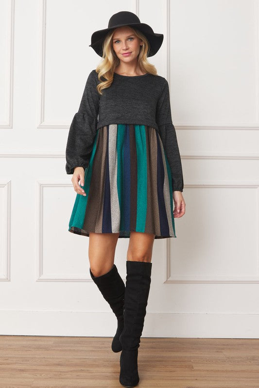 Plus Balloon Sleeve Pullover Dress