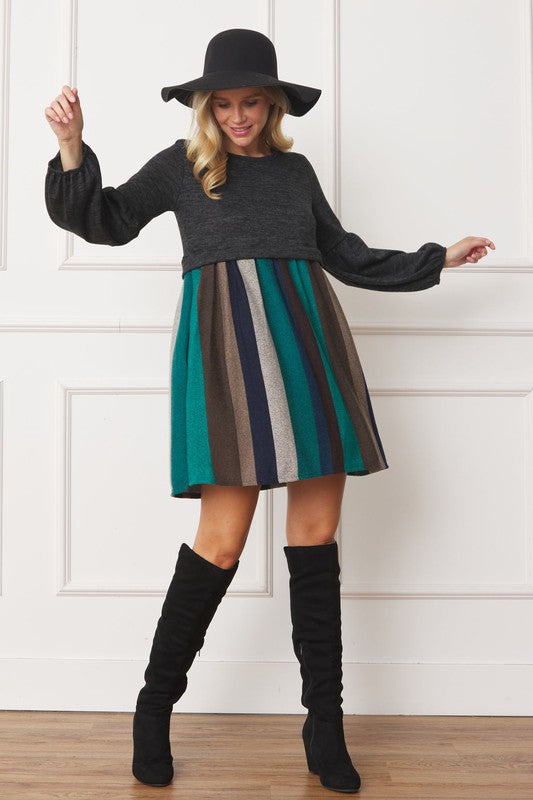 Plus Balloon Sleeve Pullover Dress