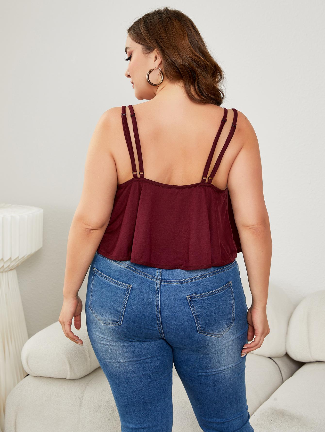 Plus Size Double - Strap Scoop Neck Cami - JUST - JEN BOUTIQUE