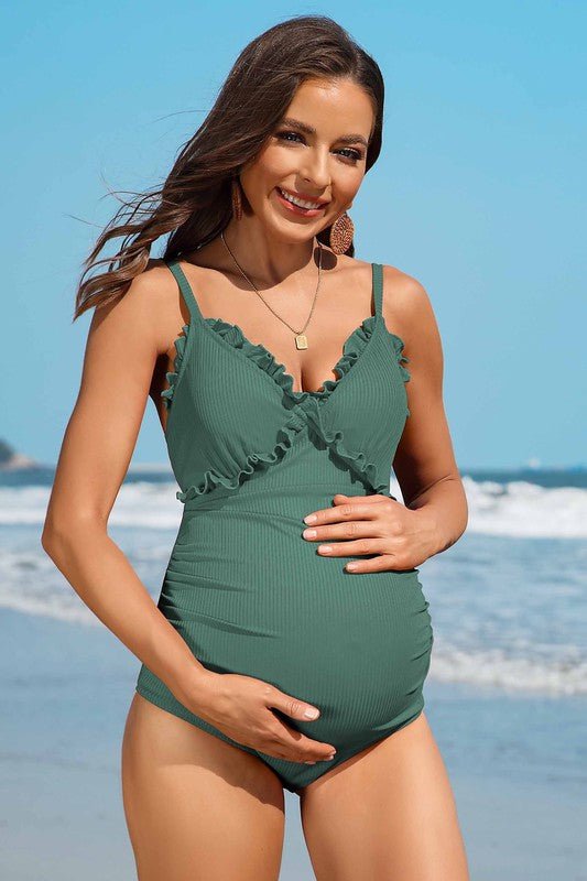 Ruch Floral Maternity Swimsuit Pregnancy Swimwear - JUST - JEN BOUTIQUE