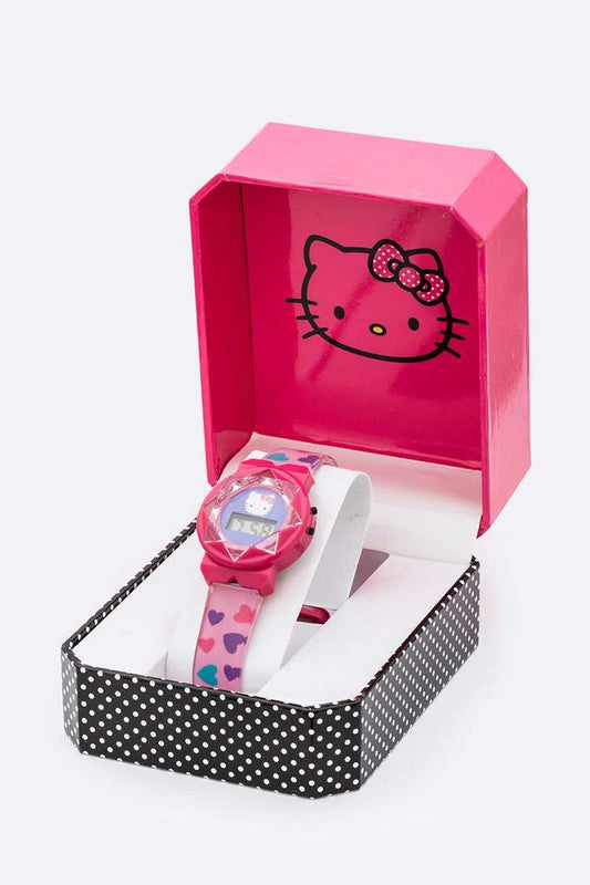 Hello Kitty Heart Print Kids Digital Watch