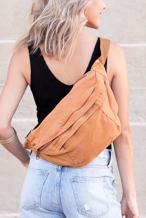 London Oversize Canvas Crescent Sling - JUST - JEN BOUTIQUE