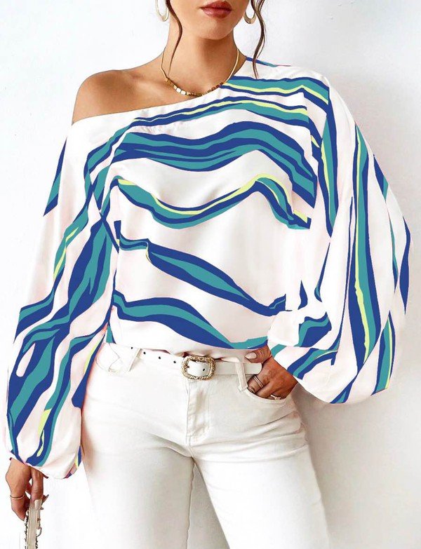 Striped off shoulder blouse - JUST - JEN BOUTIQUE
