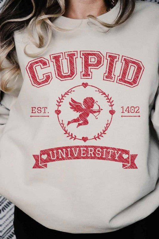 CUPID UNIVERSITY VALENTINES OVERSIZED SWEATSHIRT