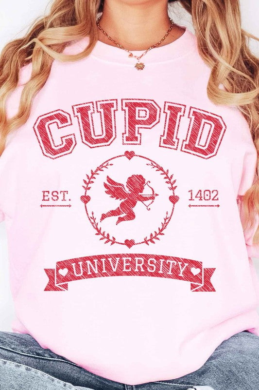 CUPID UNIVERSITY VALENTINES OVERSIZED SWEATSHIRT