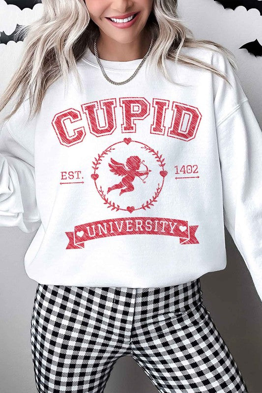 CUPID UNIVERSITY VALENTINES OVERSIZED SWEATSHIRT