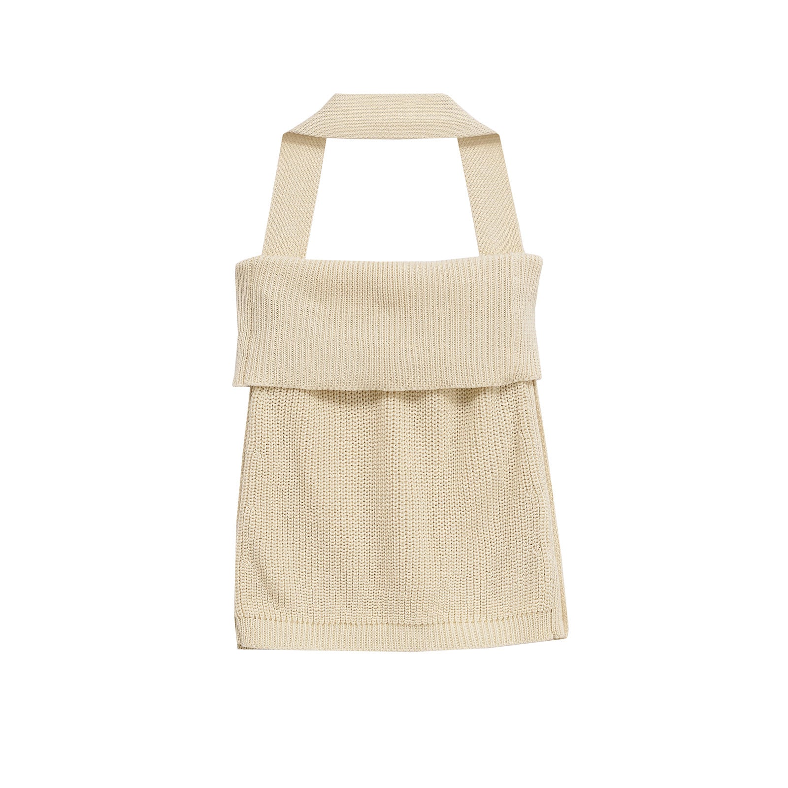Off shoulder button up knit neck strap small vest for women