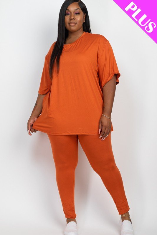 Plus Size Oversize shirt & Leggings Set - JUST - JEN BOUTIQUE