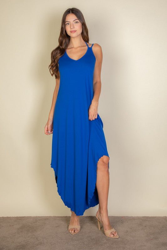 Solid Cami Double Strap Loose fit Dress - JUST - JEN BOUTIQUE