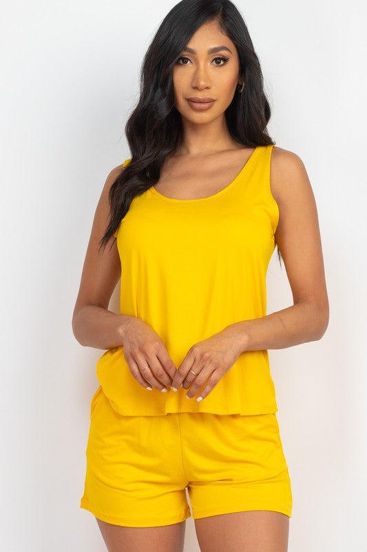 Basic Comfy Tank Top & mini casual Shorts Set - JUST - JEN BOUTIQUE