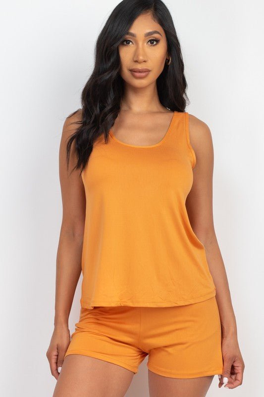 Basic Comfy Tank Top & mini casual Shorts Set - JUST - JEN BOUTIQUE