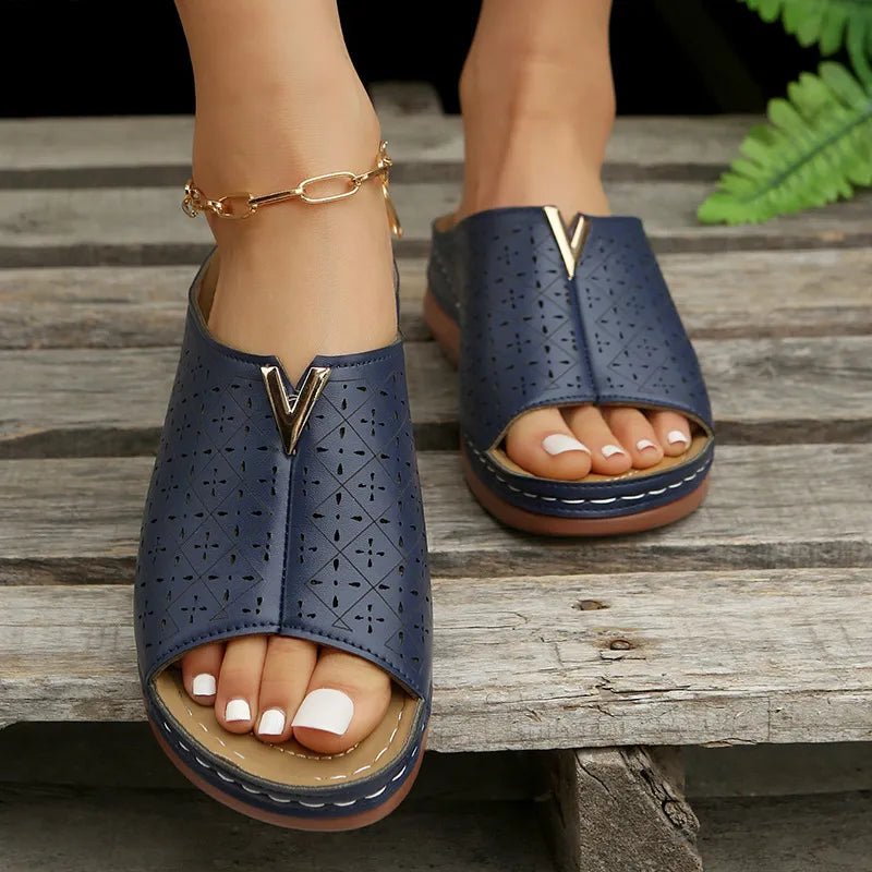 Open Toe Flats Sandals - JUST - JEN BOUTIQUE