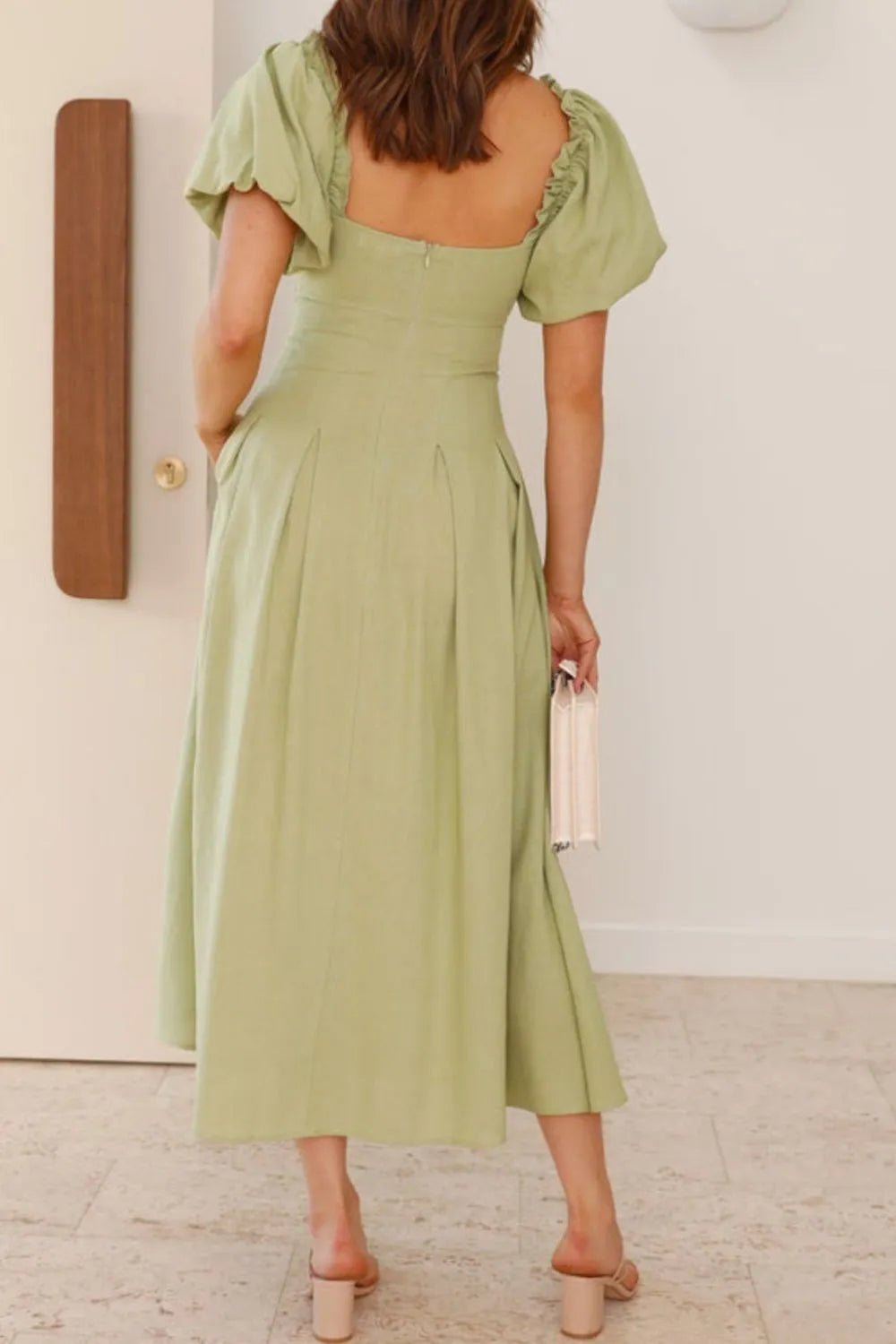 Sweetheart Neck Puff Sleeve Dress - JUST - JEN BOUTIQUE