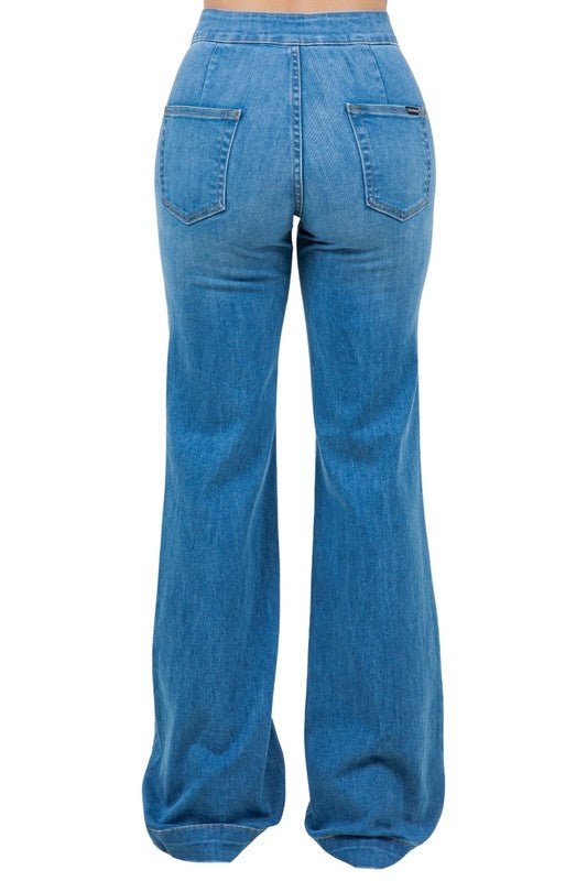 Harley Wide Leg Med Blue - Inseam 34 - JUST - JEN BOUTIQUE