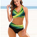 European And American Ladies Split Bikini Striped Tie - dye Hollow Bikini Swimsuit - JUST - JEN BOUTIQUE