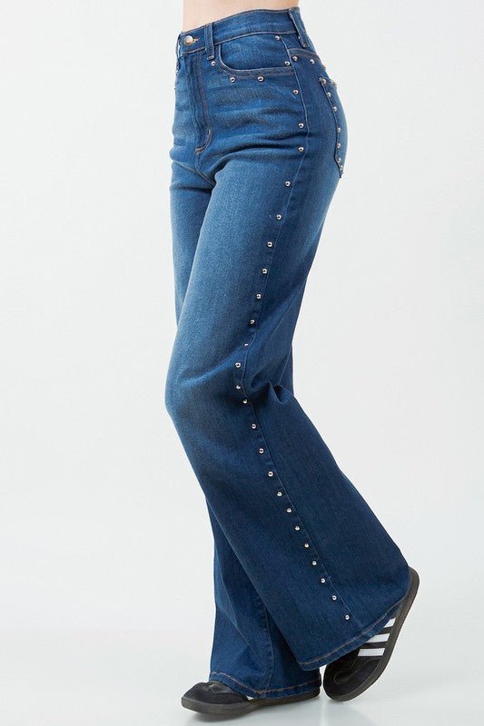 Camila Studded Wide Leg Jean - JUST - JEN BOUTIQUE