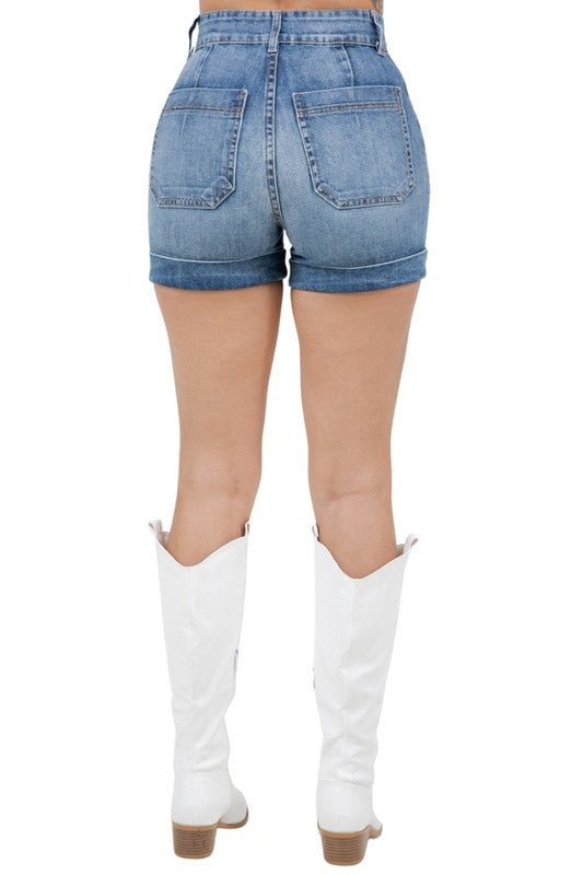 Willow Denim Short in Medium Wash - JUST - JEN BOUTIQUE