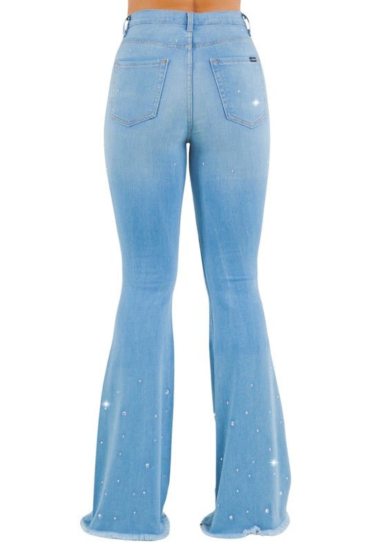Vegas Glam Bell Bottom Jean in Medium Wash - JUST - JEN BOUTIQUE