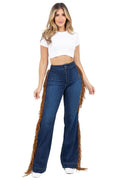 Harley Wide Leg Fringe Jean in Dark Wash - JUST - JEN BOUTIQUE
