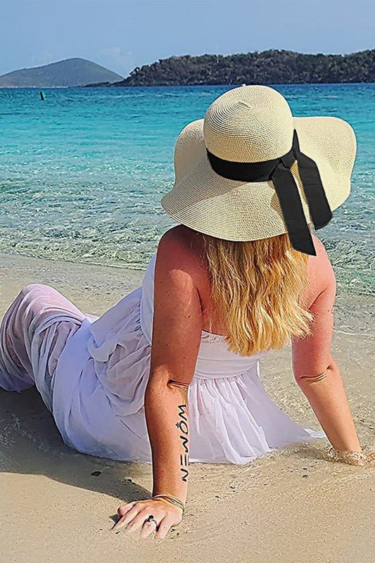 Sun Straw Hat Wide Brim UPF 80 Summer Hat - JUST - JEN BOUTIQUE