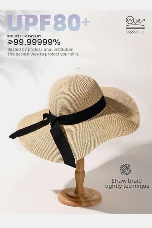 Sun Straw Hat Wide Brim UPF 80 Summer Hat - JUST - JEN BOUTIQUE