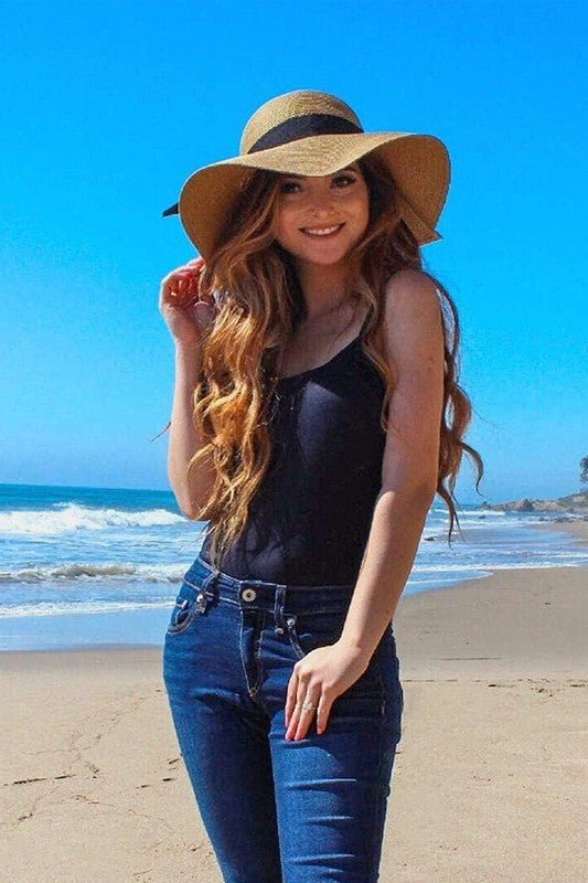 Sun Straw Hat Wide Brim UPF 80 Summer Hat - JUST - JEN BOUTIQUE