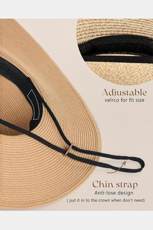 Sun Straw Hat Wide Brim UPF 80 Summer Hat - JUST - JEN BOUTIQUE