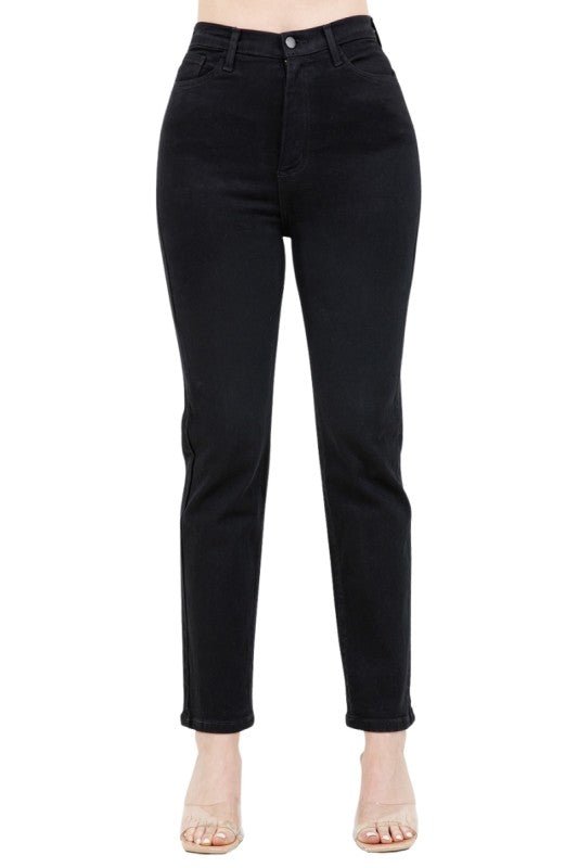 Kristen Mom Jean in Black Denim - JUST - JEN BOUTIQUE