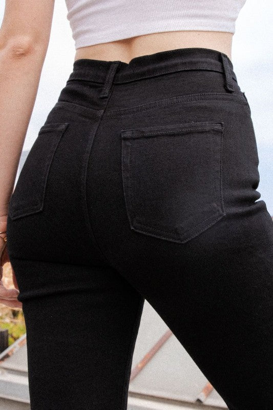Kristen Mom Jean in Black Denim - JUST - JEN BOUTIQUE