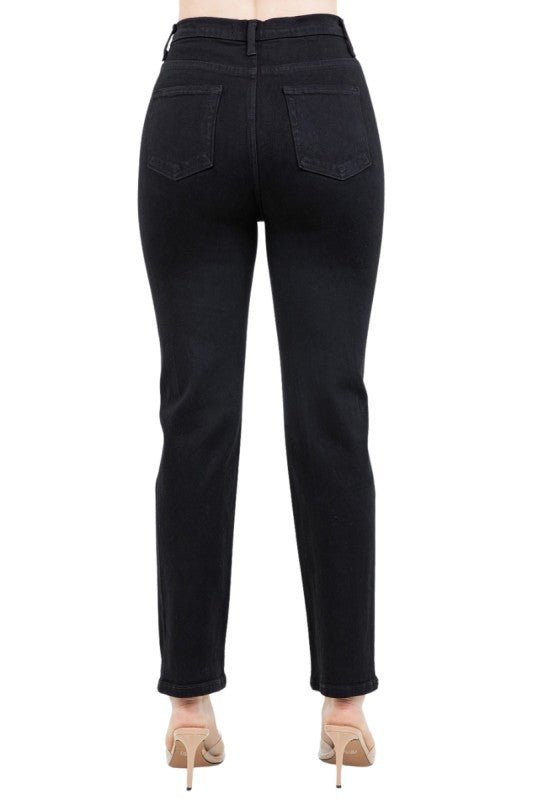 Kristen Mom Jean in Black Denim - JUST - JEN BOUTIQUE