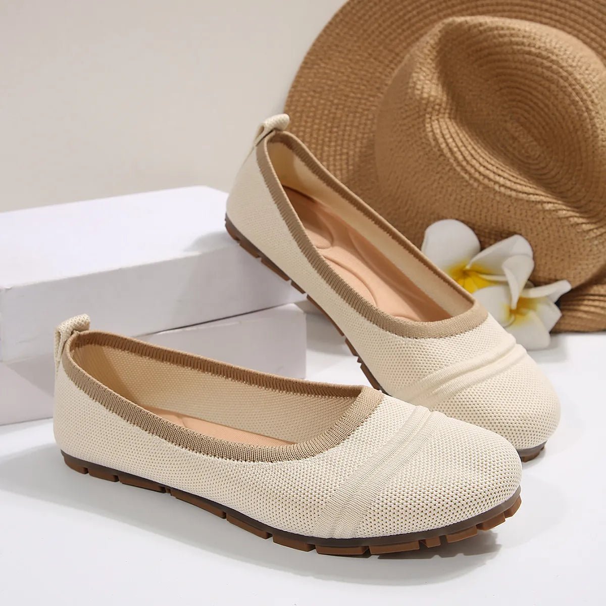 Mesh Round Toe Flat Slip - Ons - JUST - JEN BOUTIQUE