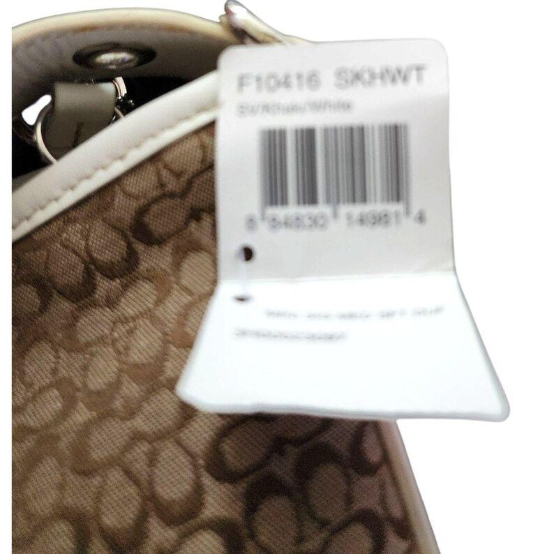 Coach Signature F10416 Brown and Cream Convertible Crossbody Shoulder 2006 Bag - JUST - JEN BOUTIQUE