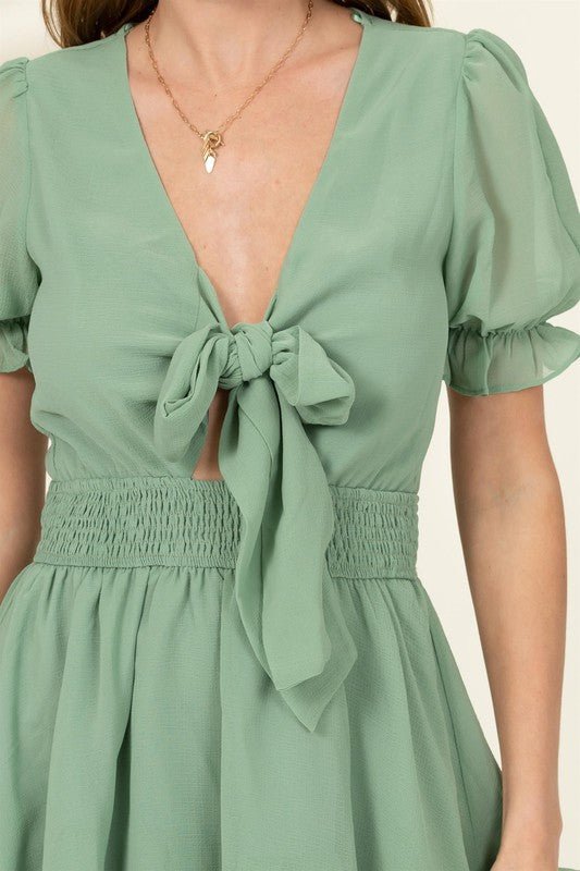 Days Like This Tie - Front Mini Dress - JUST - JEN BOUTIQUE