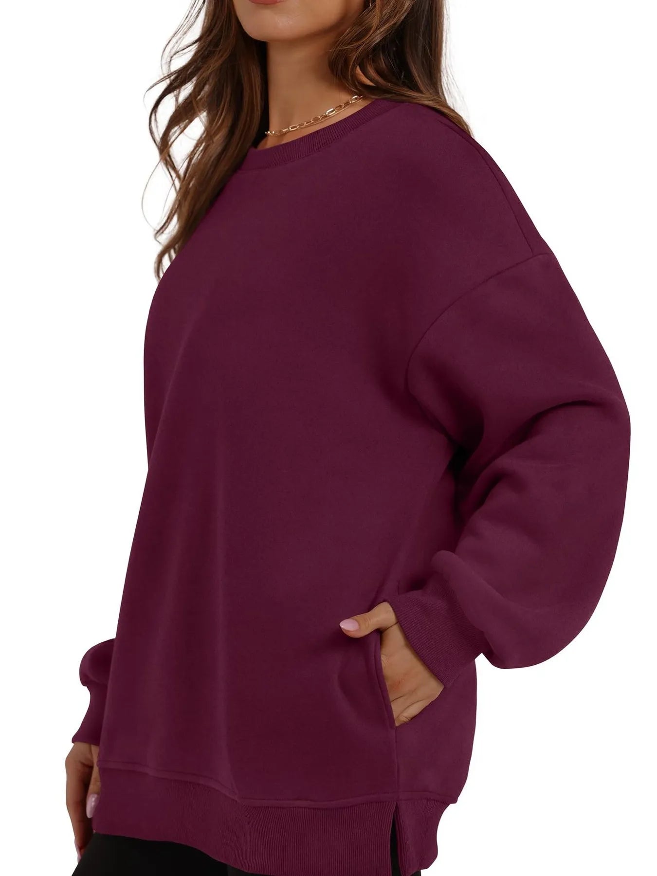 Oversized Long Sleeve Crewneck Sweatshirt - JUST - JEN BOUTIQUE