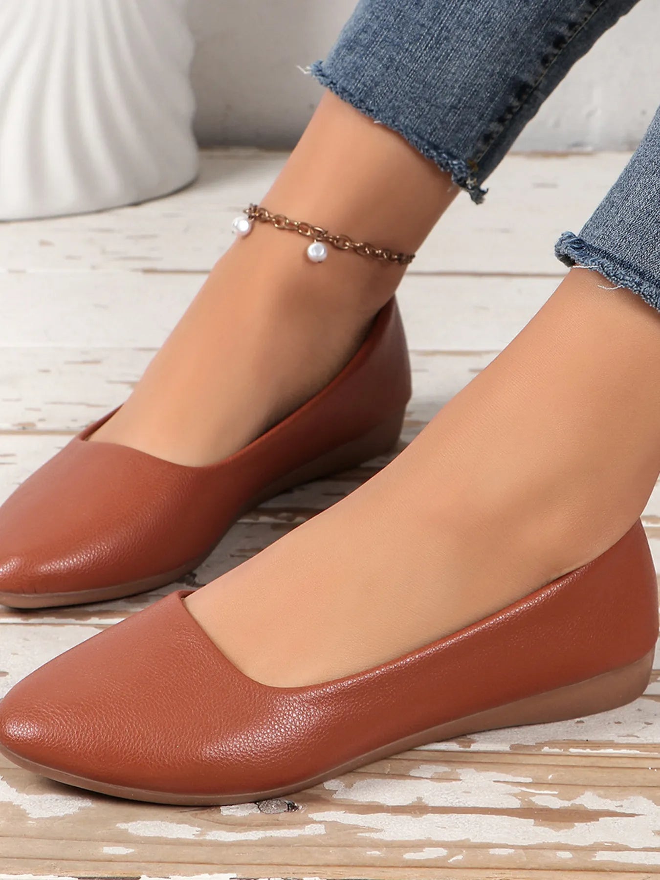 Point Toe Flat Slip - Ons - JUST - JEN BOUTIQUE