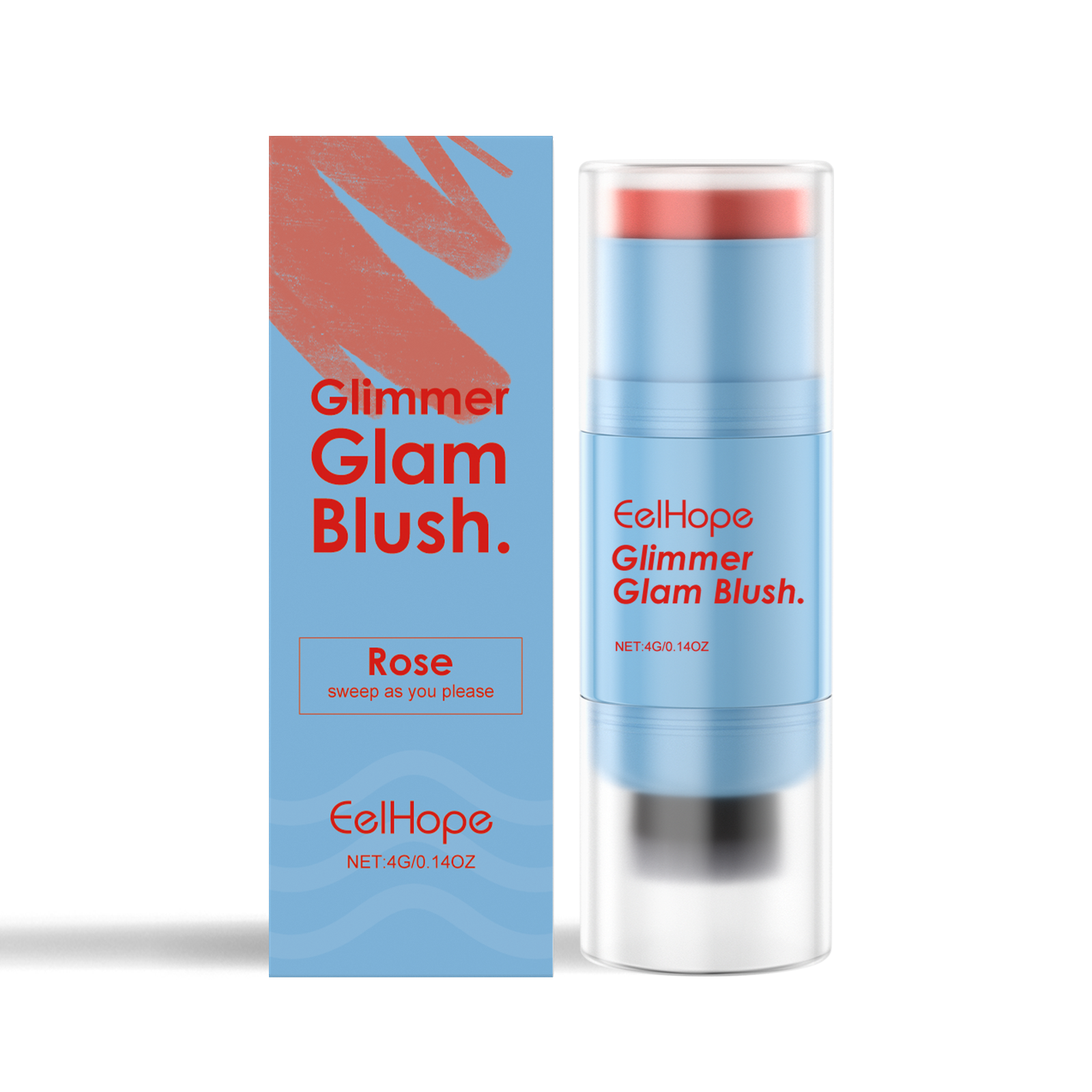 Eelhope Double Head Blush Stick Blush Stick Color Multicolor, Non-Fading Moisturizing And Moisturizing Multi-Purpose Blush Stick