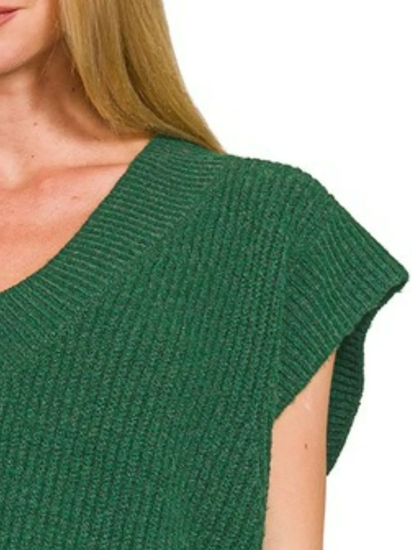 Zenana Oversized Sweater Vest with Side Slit - JUST - JEN BOUTIQUE