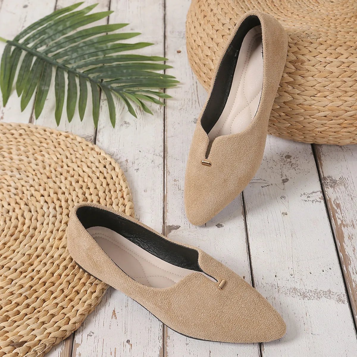 Point Toe Flats Slip - Ons - JUST - JEN BOUTIQUE