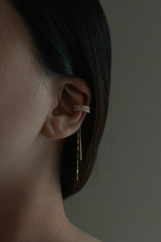 Drop the Bar Ear Cuff Earrings | Gold - JUST - JEN BOUTIQUE