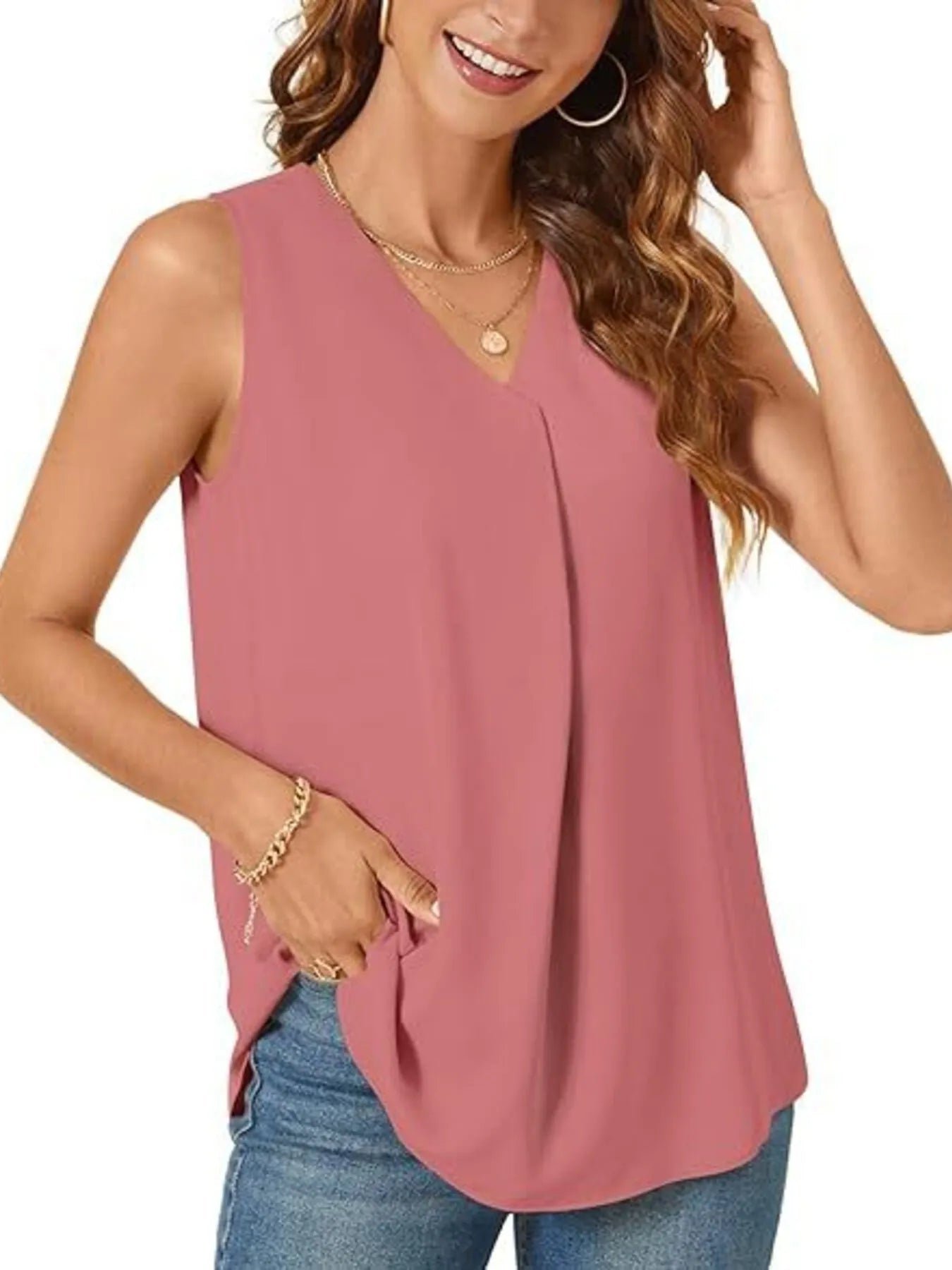 Full Size V - Neck Sleeveless Tank Top Plus Size - JUST - JEN BOUTIQUE
