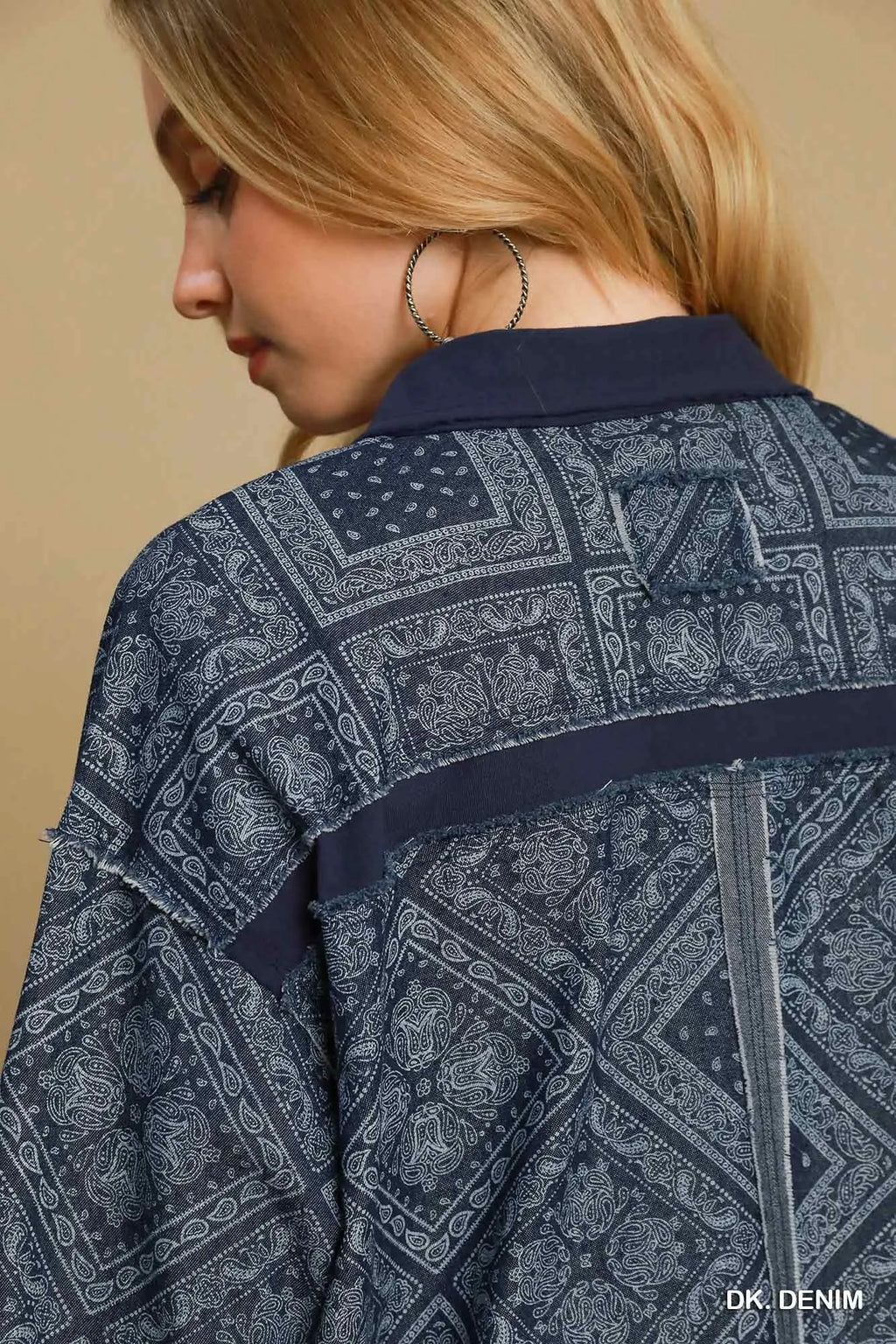 Umgee Paisley Print Denim Shirt Jacket - JUST - JEN BOUTIQUE