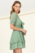 Days Like This Tie - Front Mini Dress - JUST - JEN BOUTIQUE