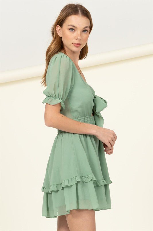 Days Like This Tie - Front Mini Dress - JUST - JEN BOUTIQUE