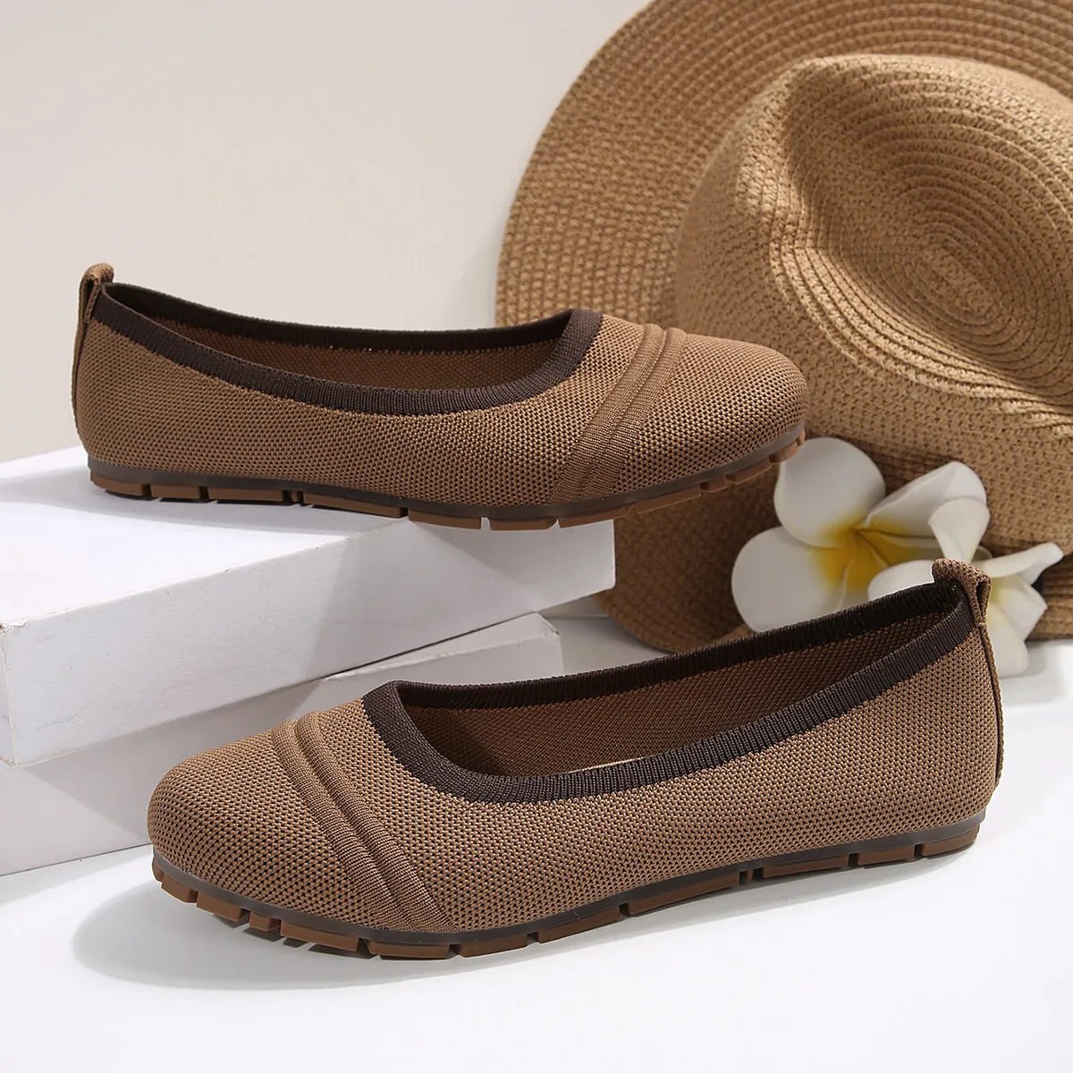 Mesh Round Toe Flat Slip - Ons - JUST - JEN BOUTIQUE