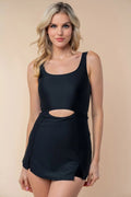 White Birch Full Size Sleeveless Tie Back Performance Knit Swim Dress - JUST - JEN BOUTIQUE