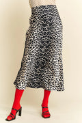 Davi & Dani Leopard Animal Print Long Length Skirt - JUST - JEN BOUTIQUE