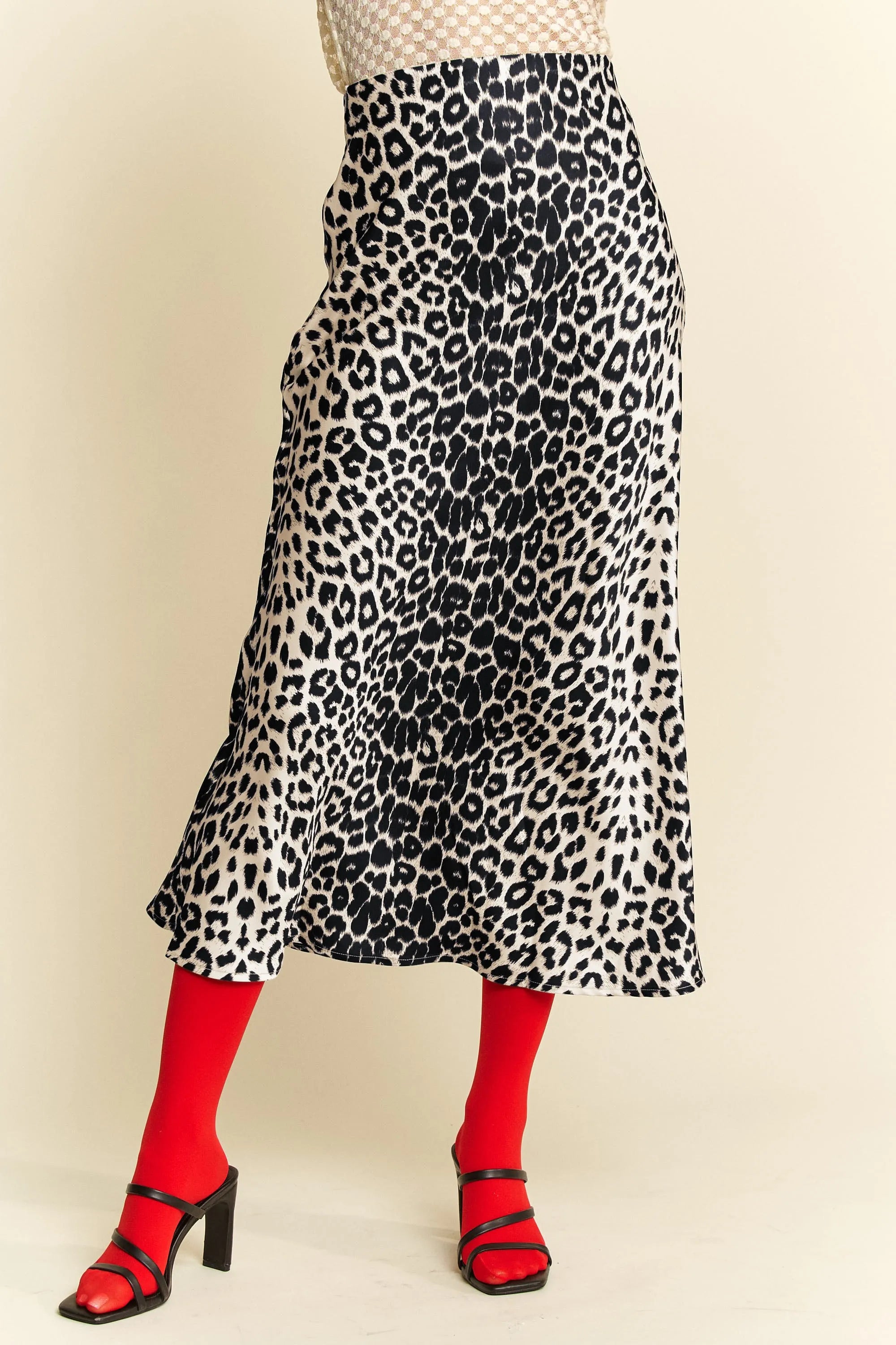 Davi & Dani Leopard Animal Print Long Length Skirt - JUST - JEN BOUTIQUE